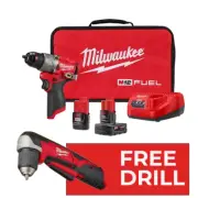 Milwaukee 3403-22 M12 FUEL 1/2" Drill Driver Kit + Free 2415-20 Drill