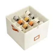 Shoe Organizer for Closet, Fabric Shoe Storage Boxes with Clear Cover, Beige