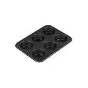Maxwell & Williams Bakermaker Non Stick 6 Cup Large Muffin Pan - Black