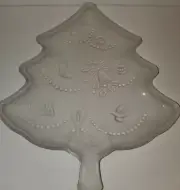 Serving Dish Mikasa Crystal Christmas Tree Platter Decorated Holiday Table Decor