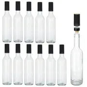 12 oz Glass Bottles With Cork Lids Home Brewing Juicing Caps Shrink Capsules