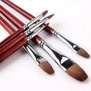 Red Sable Long Handle Filbert Paint Brush Set for Acrylic and Watercolor