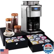 FifanQiQi Bamboo Coffee Pod Holder for K Cup,Coffee Pod Organizer Drawer for