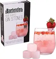 Bartender Rose Quartz Gin Stones Set 6 W/Bag