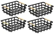 Wire Metal Baskets Farmhouse Baskets Metal Wire Storage Freezer 12*9*6 Black