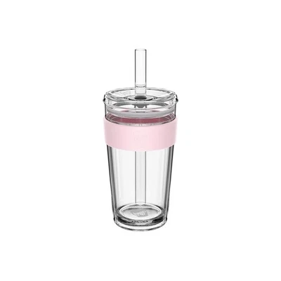 Cold Cup - Longplay Double wall Glass Ice Coffee Tumbler with Lid and Straw -...