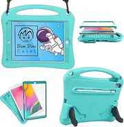 Bam Bino Space Suit Case for iPad Air 1/ iPad Air 2 Case for Kids, iPad 5th/ iPad 6th Generation Case for Kids, iPad Pro 9.7 | Protective Screen Guard, Shoulder Strap, Pencil Holder, Eco-Mailer