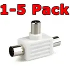 TV Antenna Splitter Double Adapter 1 Male to 2 Females PAL Television Connector