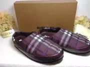BURBERRY Men's Deep Maroon NORTHAVEN Check Quilted Slipper Mules Size 9.5 US