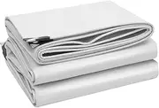 Small Multipurpose Cover, Heavy Duty White Tarp Sheet Ground Cover for Outdoor Furniture Caravan Car, Multi-Purpose Canopy Tent(1.8x2m)