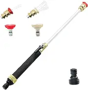 Keyiduid High Pressure Power Washer Wand, Jet Nozzle Power Washer for Garden Hose, Includes 2 High-Pressure Nozzles and Quick Connectors, Hydro Jet High Pressure Washer Tools (Black)