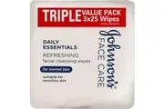 Johnson's Daily Essentials Facial Cleansing Wipes Normal Skin 3 X25 Pack