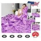 Lightweight King Size Purple Micro Fleece Tie Dye Blanket - Perfect for Camping
