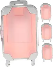 BEBEMOKO 4pcs Box Mini Storage Box Make up Traveling Case Eyelash Travel Case Makeup Luggage Organizer Make up Suitcase Portable Cosmetics Storage Makeup Luggage Abs Pink