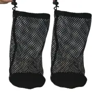 2Pcs Golf Ball & Pickleballs Mesh Bag, 2-Pack, M: 5.1x8.7-inch, Black
