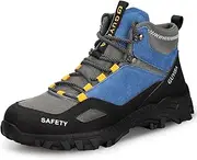 [GUSAYEX] Steel Toe Boots for Men Fashionable Work Boots for Men Comfortable Construction Boots for Men Lightweight Safety Boots Industrial Steel Toe Shoes for Men Utility Indestructible Shoes