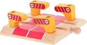 Wooden Train Track Expansion with Bumpers and Barricade Educational for Enhances Hand Eye Coordination and Problem Solving Skills for Play Train Station Scenarios