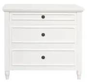 Beau 3 Drawer Solid White Cedar Turn Leg Dresser (White)
