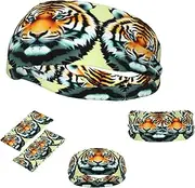 FJWSLCH Little Fat Tiger Head Headbands for Women Men Non Slip Workout Sweatbands Adjustable Sports Hair Bands Elastic Head Bands Moisture Wicking Hairband for Running, Cycling, Yoga, Spa