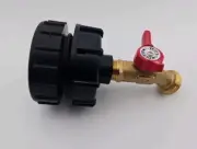 275-330 Gallon IBC Tote Tank Adapter 2.36' Coarse Thread Brass Hose Faucet Valve