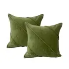 2pc Cloud Linen Trova Cotton Velvet/Feather 50cm Cushion Set Square Pillow Sage