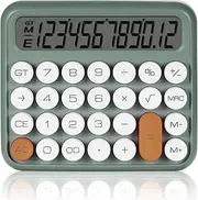 GUDTEKE Standard Function Calculator, Desktop Calculator 12 Digit Large LCD Display Big Button Green Clear for Daily and Basic Office,Automatic Sleep,with Battery (GT-S10-JSQA)