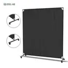 Room Divider | Freestand Rolling Office Partition with Blackout Screen 72”x71''