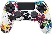 Camouflage Case Graffiti Studded Dots Silicone Rubber Gel Skin for Sony PS4 Slim/Pro Controller Cover Case for Dualshock4 Graffiti