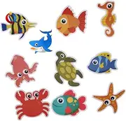 10pcs Bathroom Non-Slip Stickers Whale Bath Bathmat Water Grippers Bathtub Stoppers Shower Inflatable Anti Mat for Bathtub Bathing Cartoon Stickers Tub Anti-Slip Tape Peva