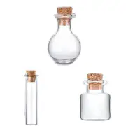 10Pcs Cork Stoppers Glass Bottles DIY Decoration Tiny Jars Mini Vials