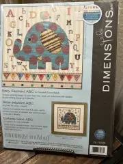 Dimensions Counted Cross Stitch Kit #70-73988 Baby Elephant ABC Needle Missing
