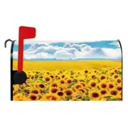 Sunflower Mailbox Cover Blue Sky Cloud Golden 21x18 IN Yellow Sumflower