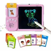 Talking Flash Cards With Writing Tablet,LCD Writing Tablet 510 Sight Words Doodle Drawing Tablet,Learn Educational Toy Color Pink