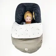 Foot Muff Leg Cover for Any Baby Car Seat Blanket Universal Adjustable Elastic Closure Adjustable Elastic Band (Beige)