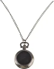 [Homoyoyo] Pocket Watch Necklace Creative Black Pendant for Family Friends Elegant for Daily Unique Design for Men Women