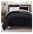 New 7 PIECE Black REVERSIBLE Gray King Size Comforter Set Sheets Bedding Bedspre