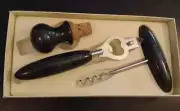 Pier 1 Imports Marble Bar Tools 3 Piece Set in Original Box Corkscrew Wine Top