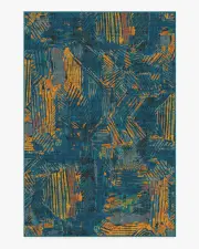 200' x 290' | Machine Washable Runner Rug | Kid & Pet Friendly | Indoor Rug | Sgraffito Royal Blue Rug by Malene Barnett | Ruggable