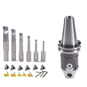 NEW CAT40 2INCH BORING HEAD SET WITH 6 INDEXABLE BORING BAR AND 6 CARBIDE INSERT