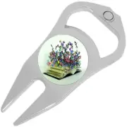 Book Butterflies Golf Ball Marker Divot Repair Tool Bottle Opener