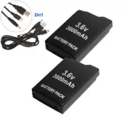 2x Battery +2in1 Cable for Sony PSP 1000 PSP-110 (1001 1002 1003 1004) PSP Fat
