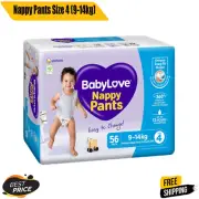 Babylove Nappy Pants Size 4 (9-14Kg) 112 Pieces (2 X 56 Pack) | FREE SHIPPING AU