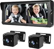 Ecoyoca Baby Car Camera with 6.9" Monitor & 2 FULL HD 1080P Cameras – Night Vision Baby Monitor for Back Seat, Easy Install, Universal Fit All Cars (Car Seat Camera & Baby Car Mirror Alternative)