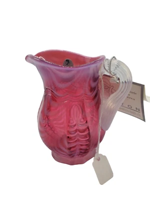 Fenton Art Glass Cranberry Opalescent Drape Pattern Syrup Pitcher Vintage NWT
