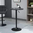 IHOMDEC round Pub Bar Table High Top Table Cocktail Table MDF Top with Black ...