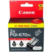 Canon 670XL Ink Cartridge Twin Pack Black