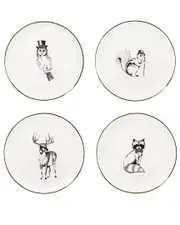 American Atelier Set of 4 Dapper Appetizer Plates