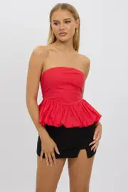 Red Bubble Bandeau Top Strapless - Size 12M, Women's Top