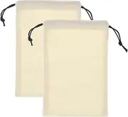 uxcell 2 Pack Dust Bags for Handbags, 5.2x8.3" Cotton Drawstring Storage Pouch Bag Dust Cover Storage Bags for Purses Shoes Boots Daily Travel Storage, Beige