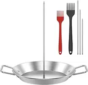 Vertical Skewer Grill,304 Stainless Steel Vertical Skewer with 8/10/12inch Roasting Sticks and Brush Reusable Vertical Barbecue Rack Vertical Roasting Pans Grill Accessory for Picnic Kebabs
